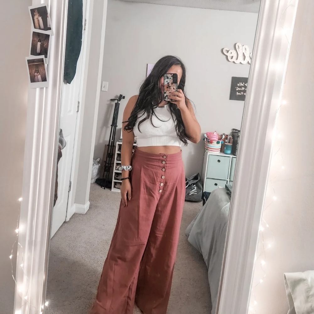 Mauve Wide Leg Pants